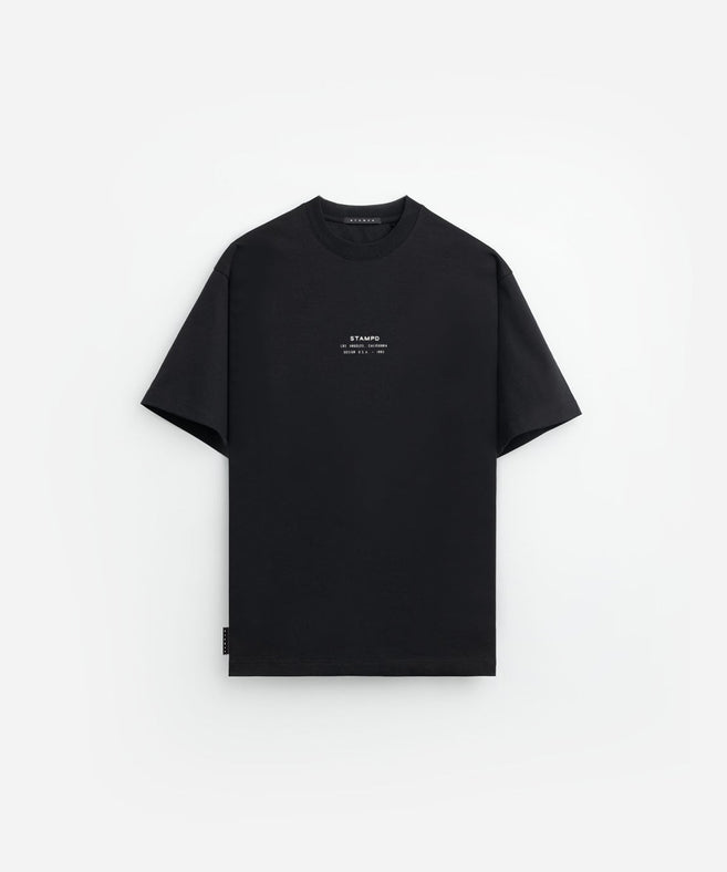 STAMPD - חוחצה טי אוברסייז Stacked Logo Tee Black M2784TE