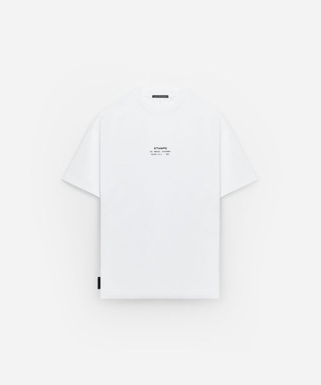 STAMPD - חוחצה טי אוברסייז Stacked Logo Tee White M2784TE